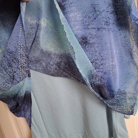 Ombre Scoop-Neck Tunic in Blue-Green by - Picture 8 of 11
